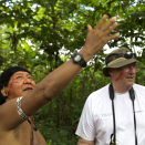 The eader of the Yanomami, Daví Kopenawa, tells the King about life in the rainforest. 
Published 4 May 2013. Handout picture from the Royal Court. For editorial use only, not for sale. Photo: Rainforest Foundation Norway / ISA Brazil.